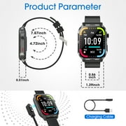 Posrue H5 Smart Watch with Bluetooth Call, IP68 Waterproof Fitness Tracker for Women and Men, Black