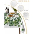 thumbnail image 5 of St Patrick's Day Rectangle Tablecloth, Green Lucky Shamrock Wreath Spring Vintage Waterproof & StainResistant Tablecloth, Washable Oil-proof Table Cover for Dining/Party/Wedding/Buffet 60x120 In, 5 of 9