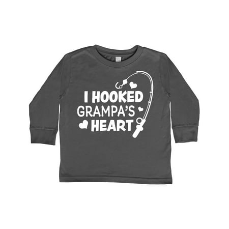 

Inktastic I Hooked Grampa s Heart with Fishing Rod Gift Toddler Boy or Toddler Girl Long Sleeve T-Shirt