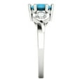 thumbnail image 3 of Three-Stone Engagement Ring for Women - 1.72ct Simulated Turquoise in 18K White Gold Promise Ring, 3 of 6