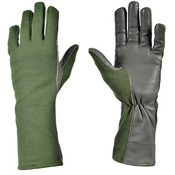 Nomex Flight Gloves, Flame and Heat Resistant Leather Work Gloves for Men and Women, Soft and Durable Sheep Skin Leather Driving, Flying, Gardening Hunting Gloves