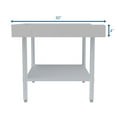thumbnail image 7 of 30" x 36" 16-Gauge Stainless Steel Equipment Stand with Galvanized Undershelf, EQT-163036., 7 of 7