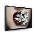thumbnail image 3 of Designart 'Detail Of Sexy Red Girl Lips' Modern Framed Canvas Wall Art Print, 3 of 5