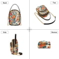 thumbnail image 3 of FORMRS Crossbody Bag for Women Quilted Travel Shoulder Cell Phone Purse with Chain Strap Handbag, Orange Japanese Flowers Pattern, 3 of 7
