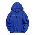 thumbnail image 2 of Baqcunre Womens Hoodies Women'S Maff Caff Letter Printed Long Sleeve Pocket Hooded Sweater Sweaters For Women Fall Outfits For Women 2023 Blue M, 2 of 5