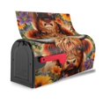 thumbnail image 3 of Yiaed Countryside Colorful Floral Cow Print Mailbox Covers, Magnetic Mailbox Cover, Mail Box Covers for Garden Outdoor Decor Box Covers-21x18 in, 3 of 8