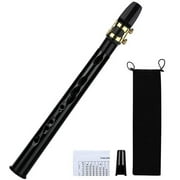 Mini Pocket Saxophone C Key, Black Plastic Portable Woodwind Instrument, 13.19 Inches for Music Lovers On The Go