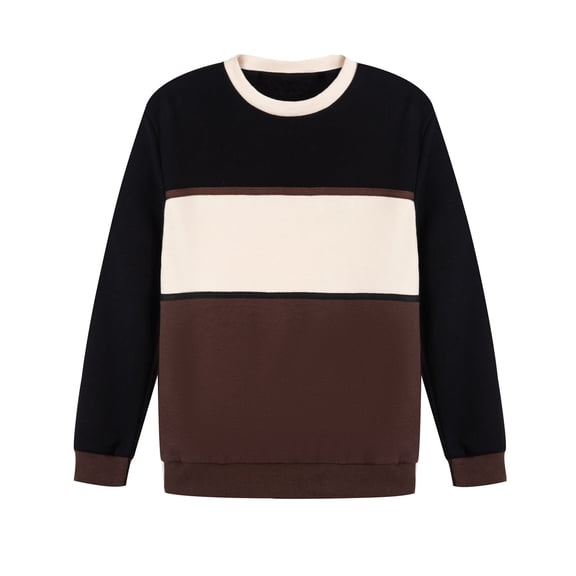 Bienzoe Boys Crewneck Knit Sweatshirt: Kids Long Sleeve Casual Pullover – Comfort for Family Home Fall School Black Size 10