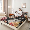 thumbnail image 4 of Manfei Teens Girls Flying Butterflies 4 Pieces Queen Sheet Sets,Chic Floral Flowers Ultra Soft Flat Sheet,Spring Garden Queen Fitted Sheet,Ultra Soft Home Decor, 4 of 7