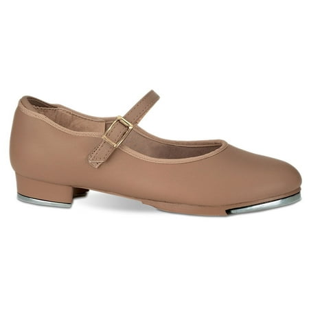 Dance Shoes Danz N Motion Tap 11 Adult Tan Mary Jane Broadway Leather Loop Stra