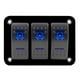 thumbnail image 3 of Panel de aluminio Yotijar interruptor de 3 entradas 5 pines retroiluminación LED azul, 3 of 9