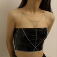 thumbnail image 3 of Simple Body Chain Fashion Geometric Chain Delicate Chest Chain Sexy Body Mesh Chain for Woman Girl Lady (Golden), 3 of 3