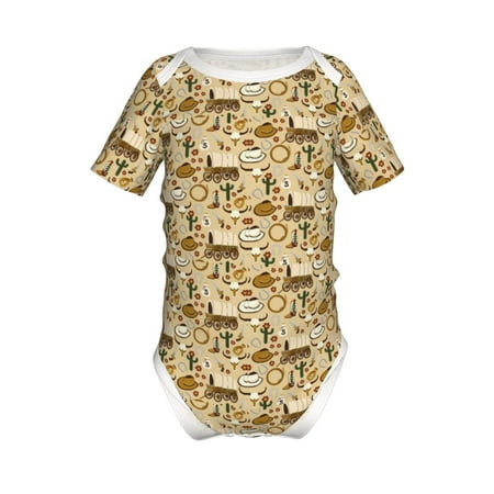 

Gaeub Wild West Cowboy Print Infant Climbing Onesie Toddler Outfit Newborn Baby Bodysuit Baby Boy Girl Clothes -2 Years