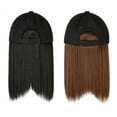 thumbnail image 6 of ROZYARD Vividly Synthetic Baseball Cap Wig Black Brown Wigs Cap Naturally Connect Hair, 6 of 15