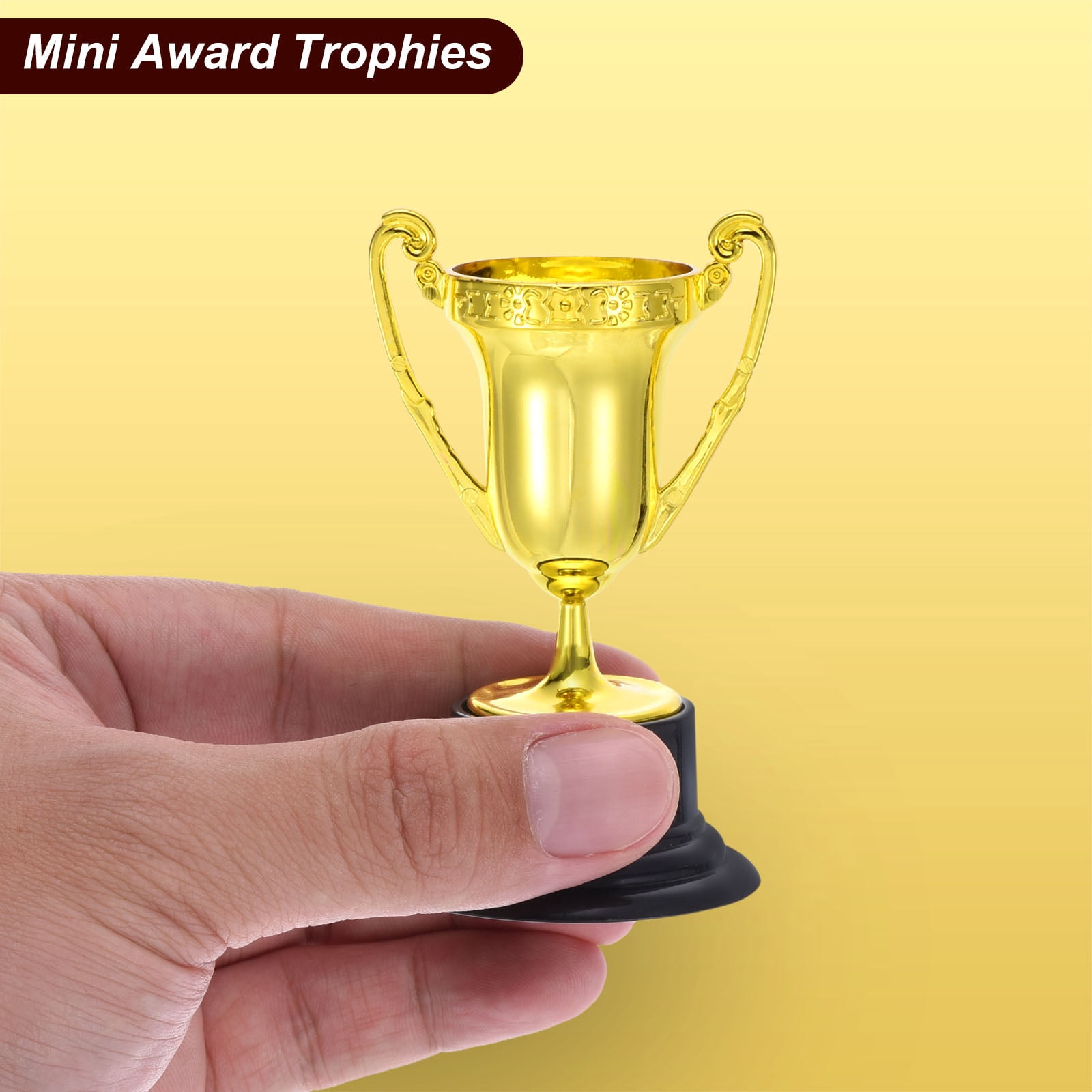 Uxcell 60Pcs Mini Gold Trophies Award Cups Plastic 3.3Inch Small Trophy Prizes for Sports Soccer Tournament