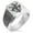 Silver, variant on Stainless Steel Antiue Fleur De Lis Needle Stripe Pattern Biker Style Polished Ring