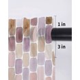 thumbnail image 6 of Pink Purple Brown Geometric Tier Curtains 45 Inch Length,Sheer Curtains for Bedroom Living Room Window Modern Abstract Ombre Rod Pocket Drapes Kitchen Curtains Small Half Window 27.5"x45" 2 Panels, 6 of 7