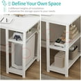 thumbnail image 6 of Lufeiya Large L Shaped Computer Desk with Fabric File Drawers Cabinet, 66 Inch Home Office Desks with Filing Cabinet and Storage Shelves, Corner Gaming Desk with 2 Movable Monitor Stands, White, 6 of 9