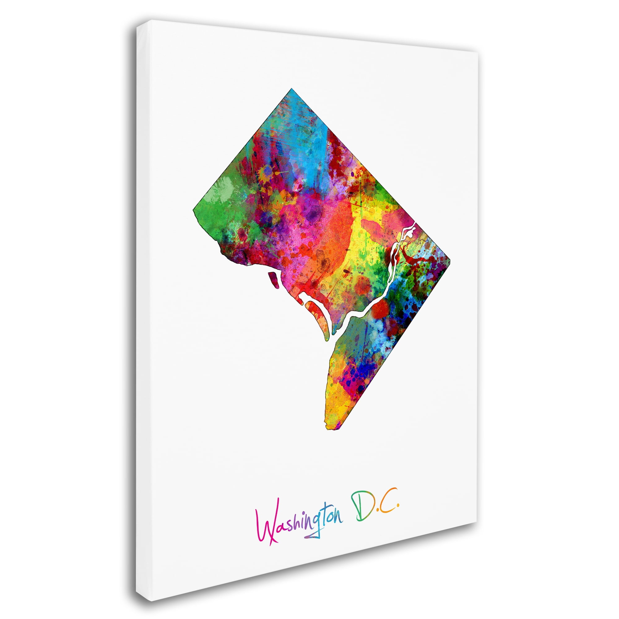 Trademark Fine Art "Washington DC, District of Columbia Map" Canvas Art by Michael Tompsett
