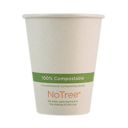 World Centric's 8 oz NoTree Paper Hot Cup - Plant Fiber Paper - Compostable - Case of 1000