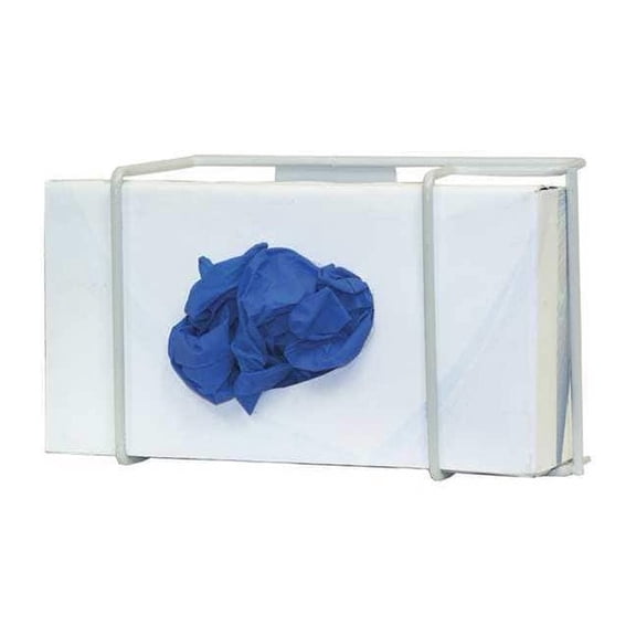Glove Dispenser, Steel Wire, Holds (1) Box ,White ,8-1/8 in H x 5-5/8 in W x 3-3/4 in D