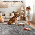 thumbnail image 4 of 8x10 Washable Area Rugs Living Room Bedroom Non-Slip Vintage Large Area Rug Stain-Resistant Low Pile Retro Floral Accent Dining Room Home Decor Grey, 4 of 8