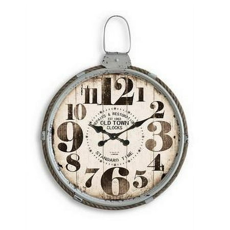 White Rope Wall Clock w/Rustic Ring Accent 21 x 27