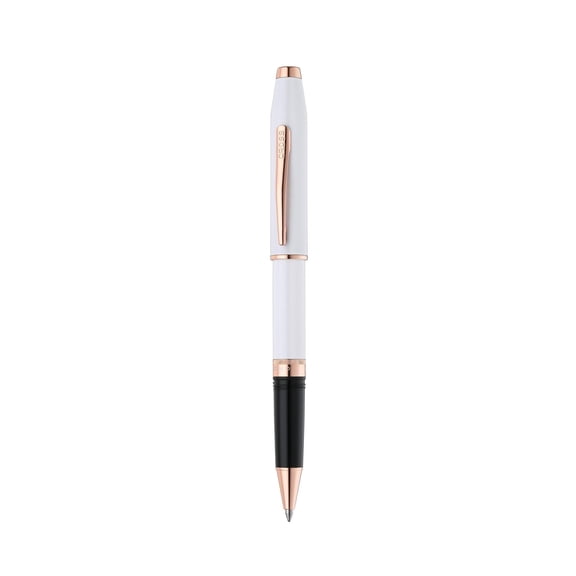Cross Foundry Pearl White Lacquer with Rose Gold Appointments Rollerball Pen