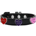 thumbnail image 1 of Conversation Hearts Widget Dog Collar Black Size 16, 1 of 1