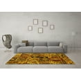 thumbnail image 3 of Ahgly Company Indoor Round Abstract Yellow Modern Area Rugs, 3' Round, 3 of 4