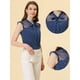 thumbnail image 2 of Blusa de trabajo Allegra K con Lazo transparente de malla sin mangas Volantes estampado de corazones Azul oscuro S, 2 of 4