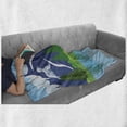 thumbnail image 6 of Happy Camper Soft Flannel Fleece Blanket, Outdoor Activity with Lake Mountain Forest and Trailer Summer Holiday Design, Cozy Plush for Indoor and Outdoor Use, 60" x 80", Multicolor, by Ambesonne, 6 of 6