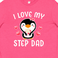 thumbnail image 4 of Inktastic I Love My Step Dad with Cute Penguin and Hearts Youth T-Shirt, 4 of 5