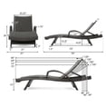 thumbnail image 2 of 2pcs PE Rattan Adjustable Patio Chairs Wicker Lounge Chairs for Outside Beach Poolside Sunbathing, 2 of 17