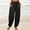 Black, variant on Idoravan Women's Size Pants Fashion Women Summer Casual Loose Cotton And Linen Pocket Solid Trousers Pants