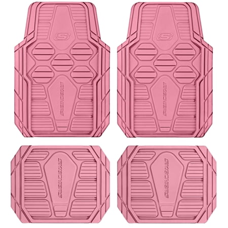 skechers hyper pillar car floor mat - all-weather  universal fit for most cars pink - 24pm17