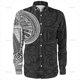 thumbnail image 1 of Camisas de manga larga con estampado 3D del emblema de Samoa polinesia vintage de tamaño pequeño para hombre, blusas con solapa gráfica con patrones nacionales de Samoa, 1 of 6