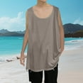 thumbnail image 2 of USNSM Men's Plus Size Scoop Neck Tank Tops Oversized Summer Casual Sleeveless Shirts Solid Color Loose Fit Tee Gray XXL, 2 of 6