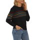 thumbnail image 2 of Puntoco Jersey de cuello redondo para mujer, suéter de punto a rayas, camisa para mujer, liquidación superior Puntoco Puntoco-6846, 2 of 8