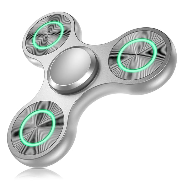 Fidget Spinner ATESSON, acero inoxidable ultraduradero, plateado