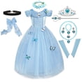 thumbnail image 2 of Disfraz de Cosplay de Cenicienta para niña, ropa para niña, vestido de baile para niña, vestidos de princesa para fiesta de cumpleaños, guantes de corona Fivean unisex, 2 of 2