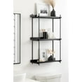 Kate and Laurel Dominic Modern Metal Bathroom Shelf, 20 x 7 x 30, Black