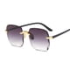thumbnail image 3 of Gafas de sol cuadradas sin montura para mujer, lentes de diseñador de marca, a la moda, degradadas, sin marco, 3 of 3