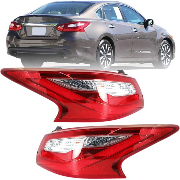 munirater Left and Right Side Outer Tail Lights Assembly Replacement for Nissan Altima 2016 2017 2018 Driver and Passenger Side Rear Tail Lamps 265509HS0A, 265559HS0A