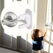 Childproof Door Lever Lock Prevents Toddlers Pets From Opening Doors,Door Handle Lock for Babyproofing,Durable Safe ABS Material Strong Adhesive,No Drill Tool Needed Easy to Install