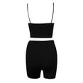 thumbnail image 5 of Dihao Two Piece Yoga Sets for Women Clearance Plus Size Ladies Solid Color Sleeveless Crop Camisole Cycling Shorts Suit Work Out Sets on Promotion, 5 of 6