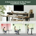 thumbnail image 4 of FEZIBO 48x24 Inches Standing Desk Adjustable Electric Height with Drawers, Double Storage Shelves Stand Up Desk, Home Office Workstation Sit Stand up Desk (Rustic Brown), 4 of 9