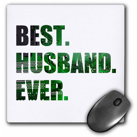 3dRose Best Husband Ever - cut out of green computer chip microchip graphic, Mouse Pad, 8 by 8 (Best Mouse Pad For Graphic Design)