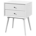 thumbnail image 1 of Nightstand Side End Table, Wood, White, Modern Contemporary Urban Design, Bedroom Master Guest Suite Living Room, 1 of 5