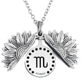 thumbnail image 1 of 12 Constelación del zodiaco Collar con medallón de girasol Letra inspiradora Collar con colgante de girasol Collar de cadena de clavícula Regalo de joyería para mujer Novia Wmkox8yii  fajkfhkj204, 1 of 1